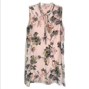 Philosophy sleeveless floral shift dress blush S